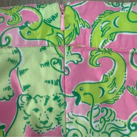 Lilly Pulitzer Fried Catfish Print Pink and Green Skirt - Picture 7 of 7